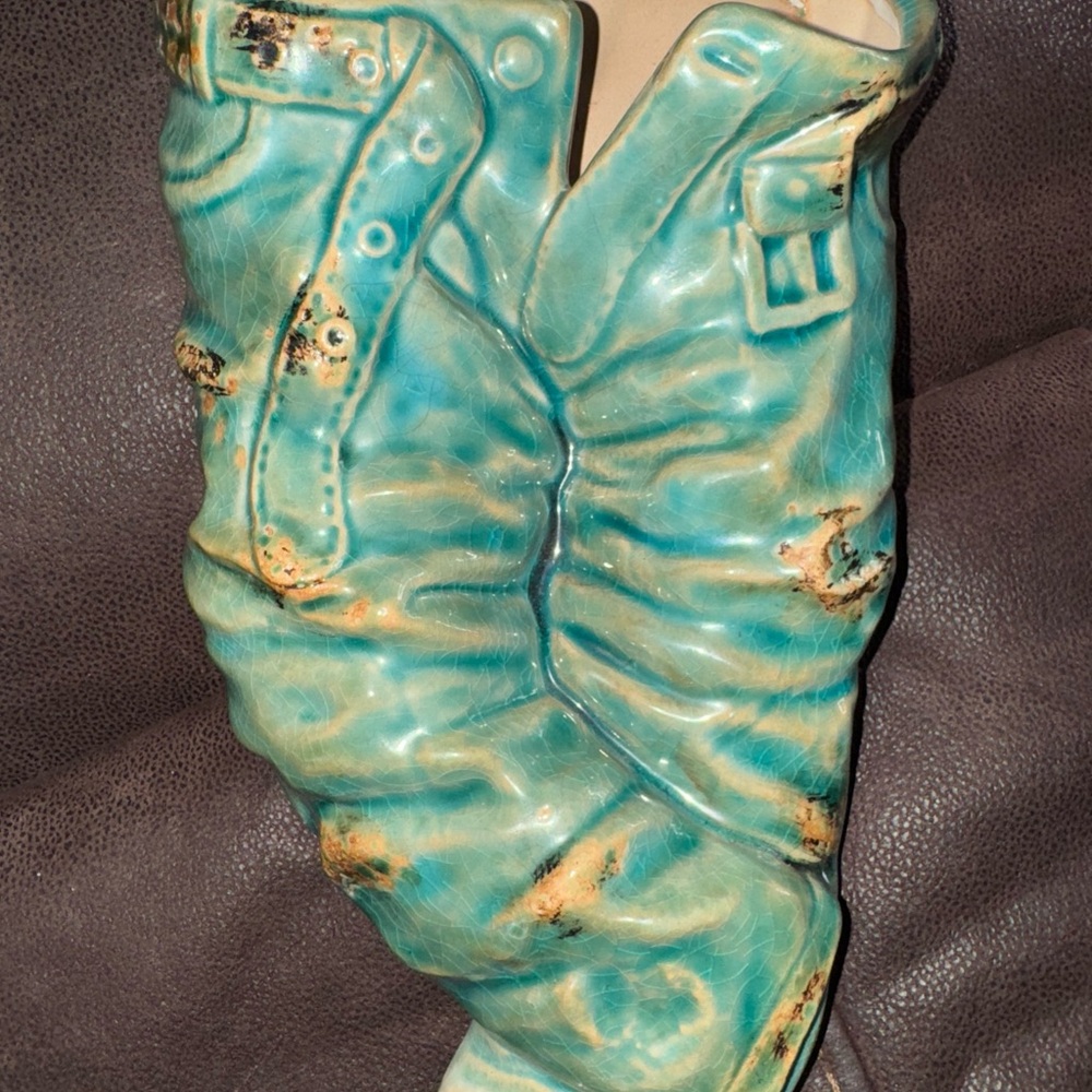 Vintage blue Jeans sconce hanging wall planter